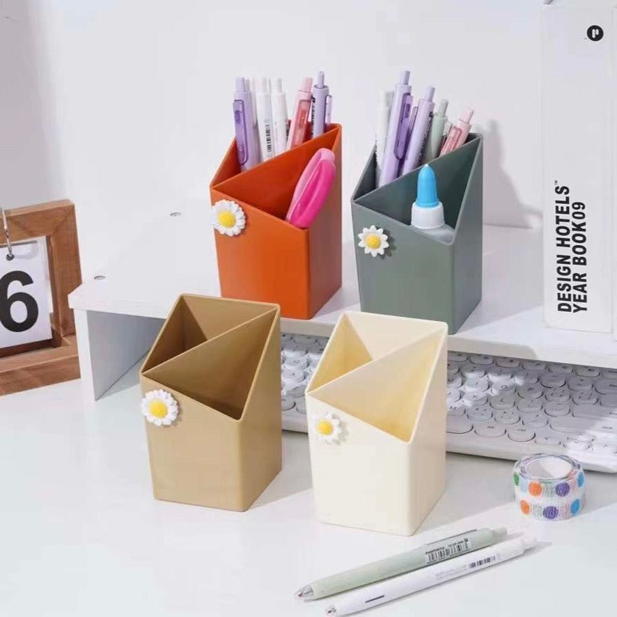 Pentagon Pen Holder, 2 Compartment Creative Stationary Holder, Multifunctional Countertop Organizer, Mini Desktop Stationary Holder Pentagon Pen Holder, 2 Compartment Creative Stationary Holder, Multifunctional Countertop Organizer, Mini Desktop Stationary Holder